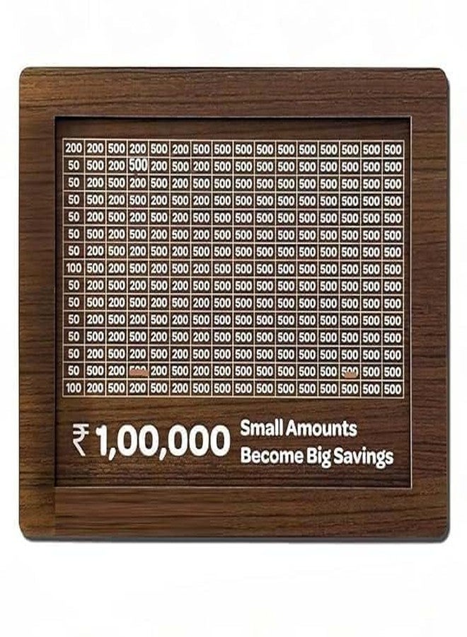 BUC Wooden Piggy Bank & Wooden Coin Box with Carved Design for Kids/Children with Numbers (Medium Size) - Image 1